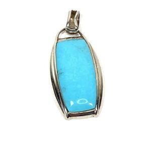 925 Thailand Pendant Blue Stone Large Sterling Silver 13.69g
